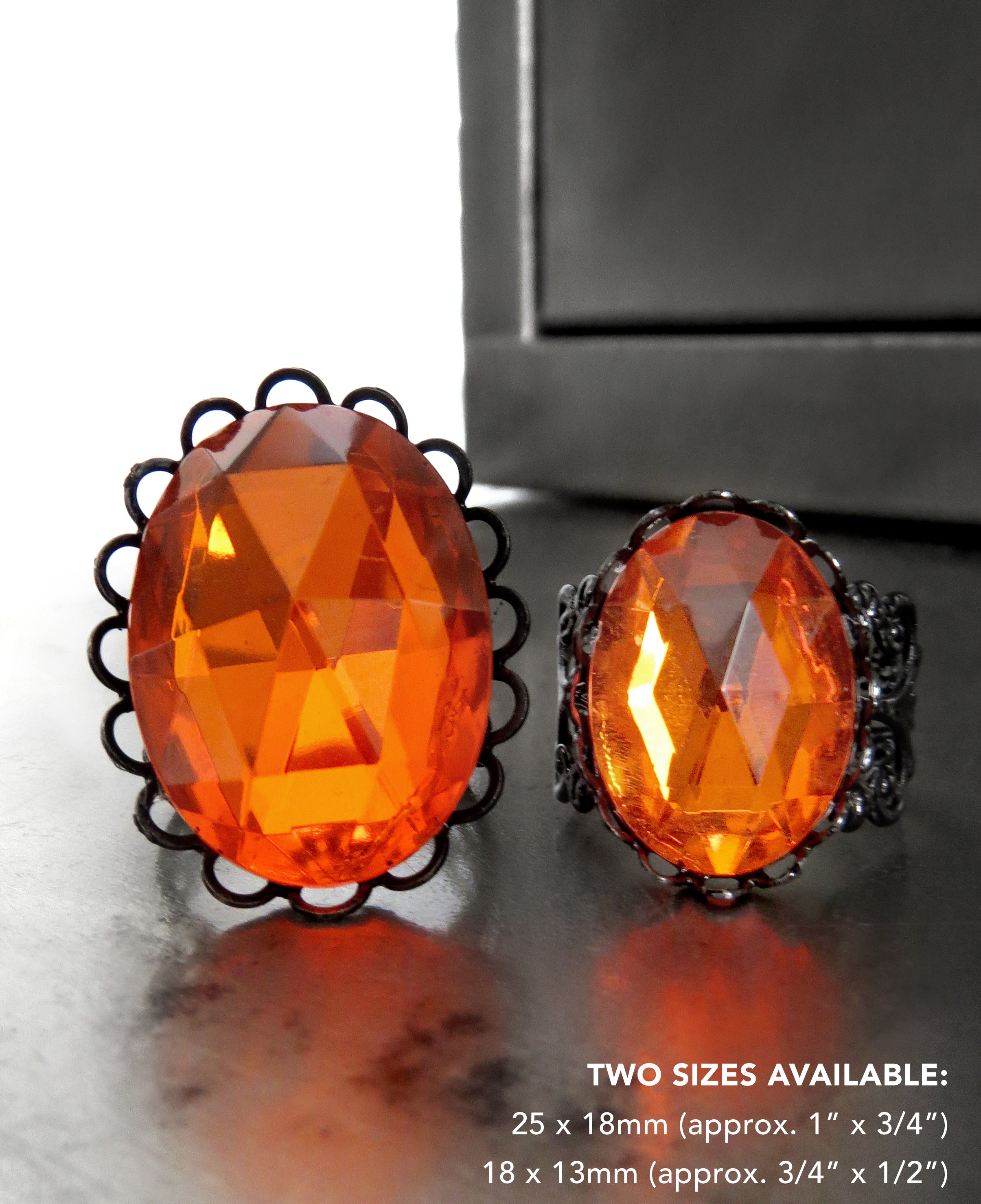 Gothic Bright Orange Halloween Pumpkin Ring - Two Sizes