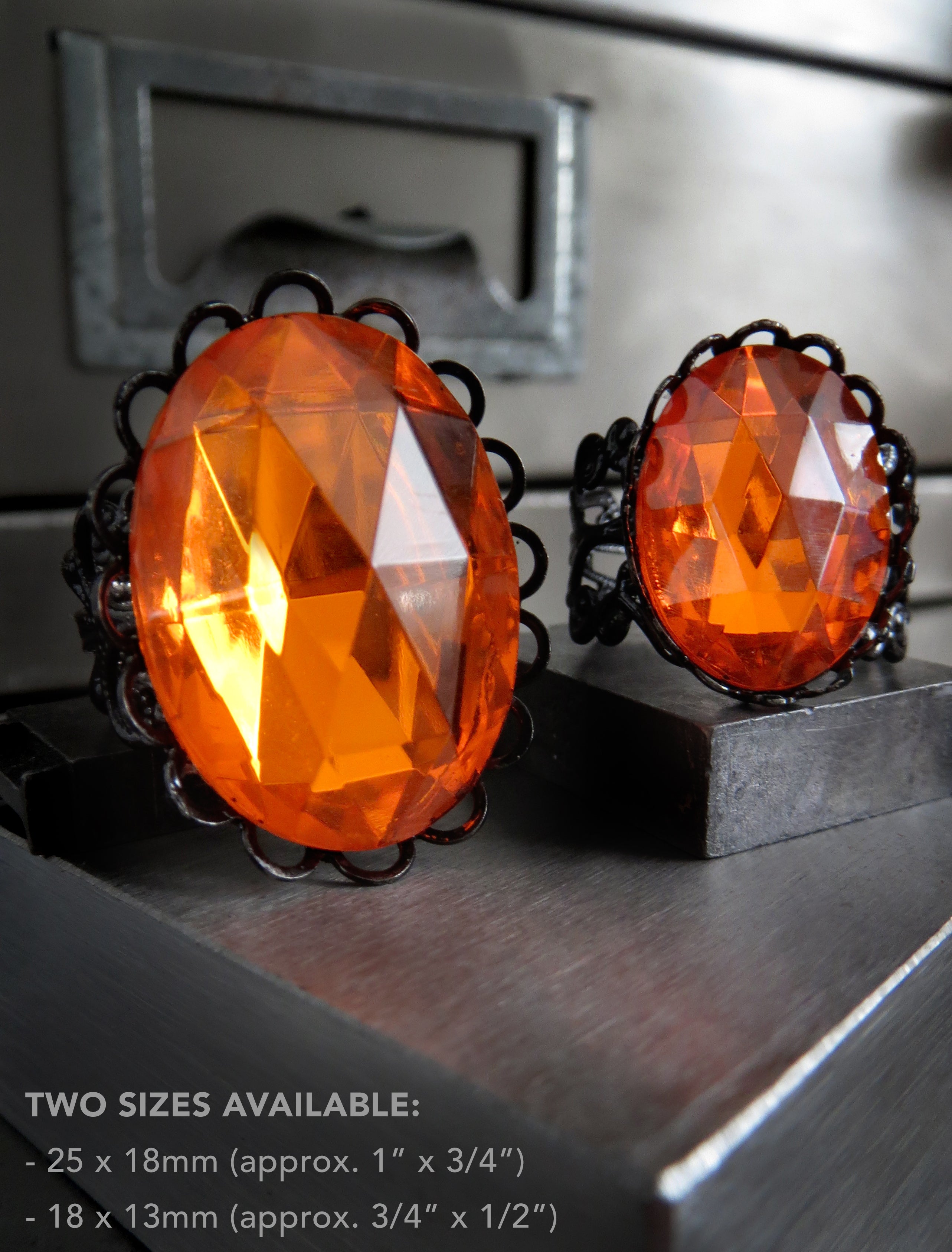 Gothic Bright Orange Halloween Pumpkin Ring - Two Sizes