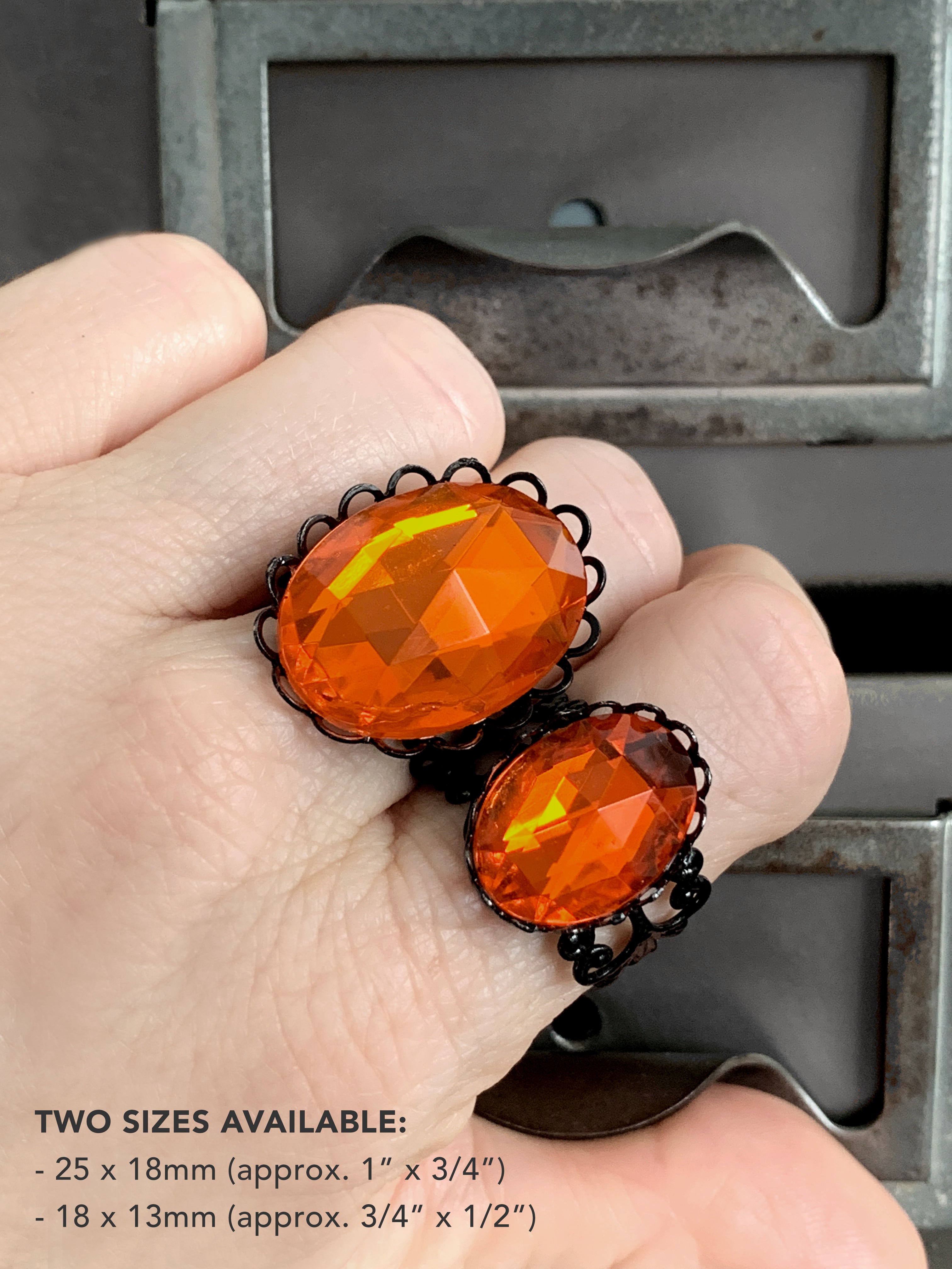 Gothic Bright Orange Halloween Pumpkin Ring - Two Sizes
