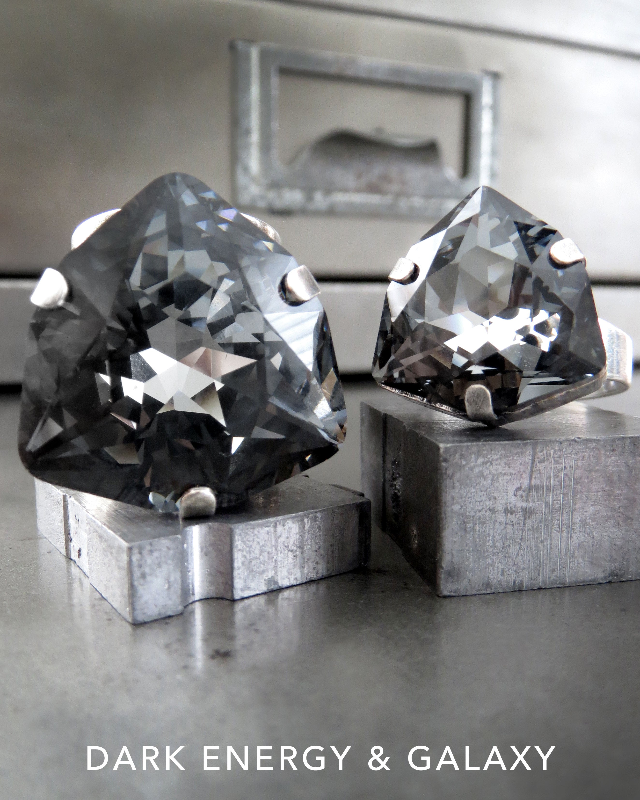 DARK ENERGY - Black Night Trilliant Crystal Ring