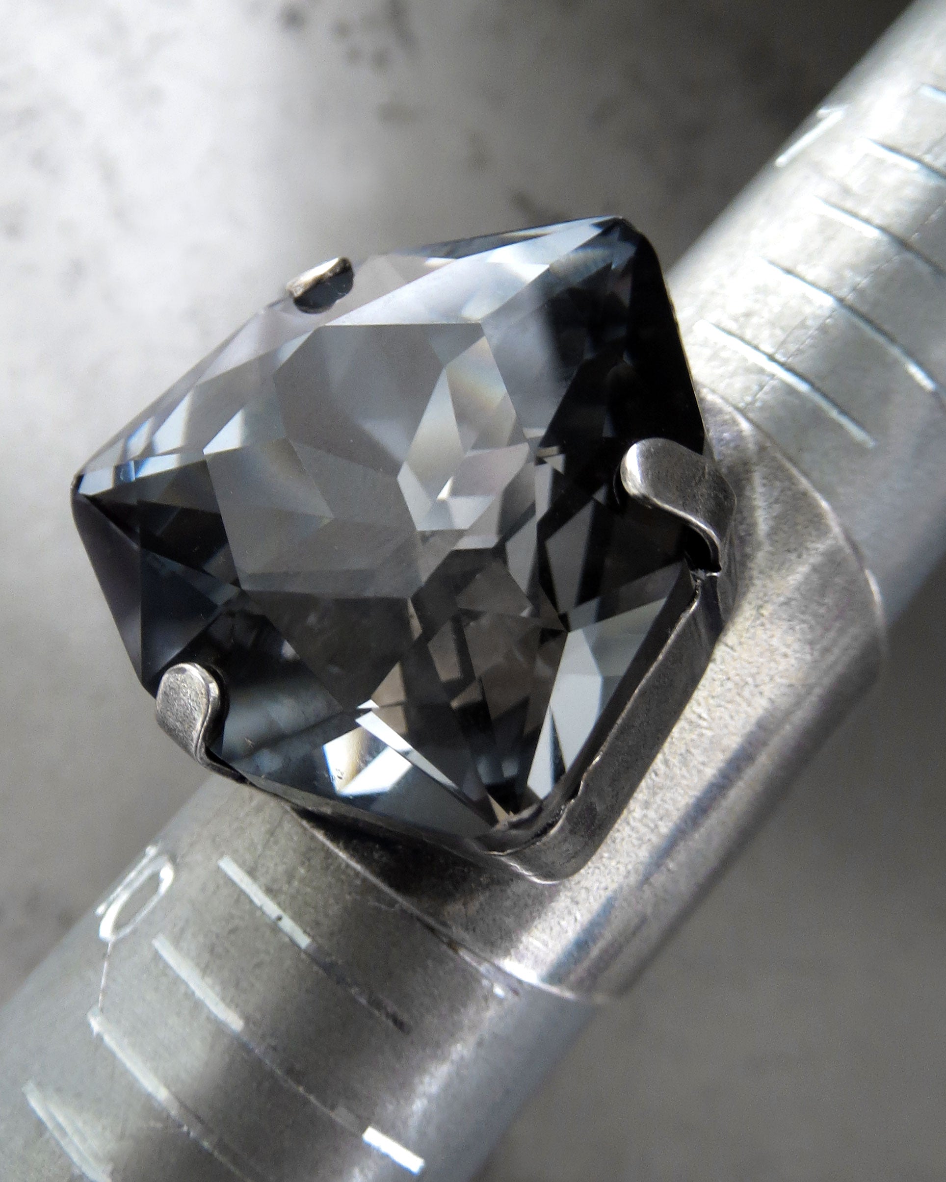 DARK ENERGY - Black Night Trilliant Crystal Ring