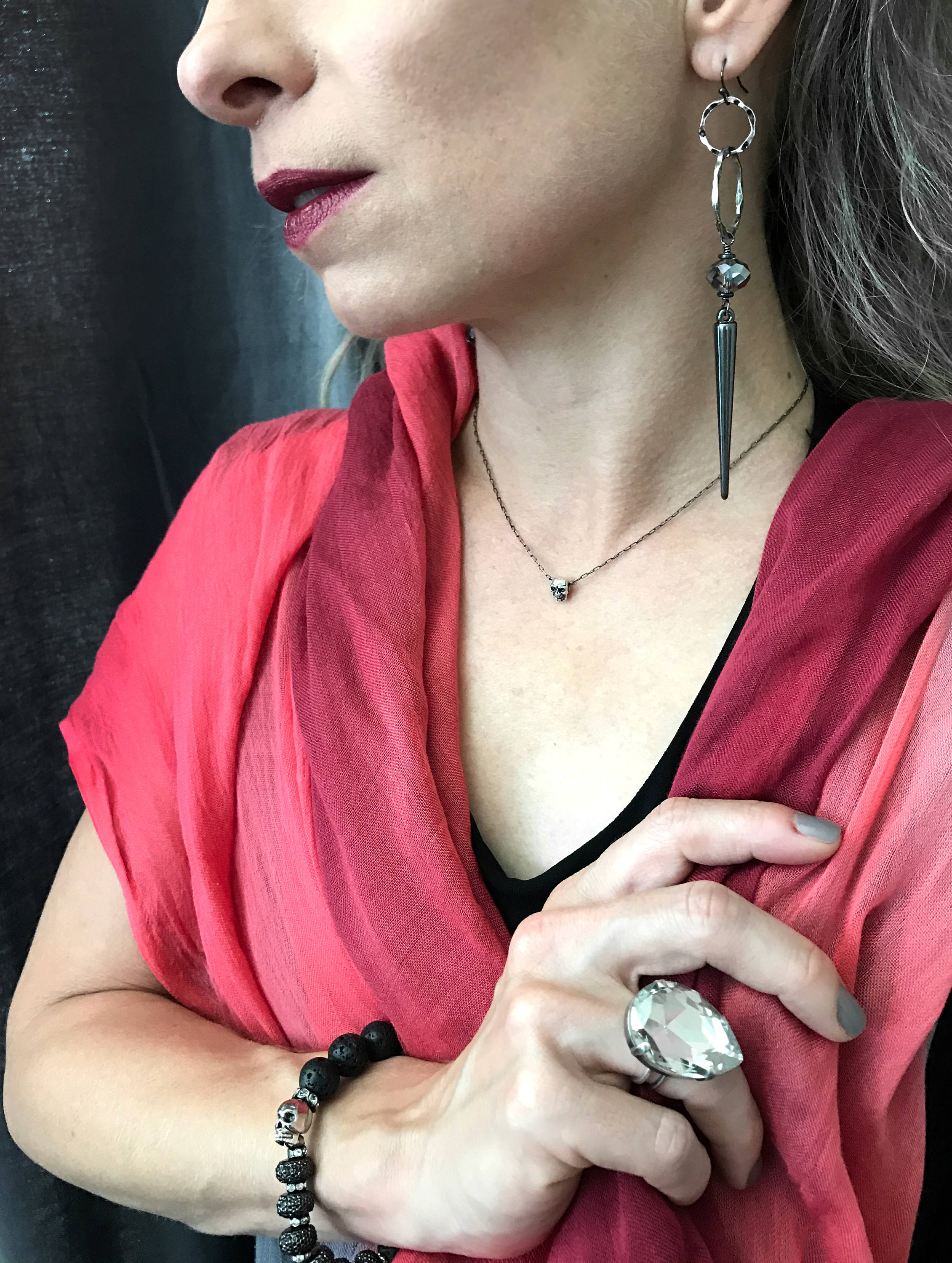 Tiny Silver Skull Pendant Necklaces - 2 Sizes
