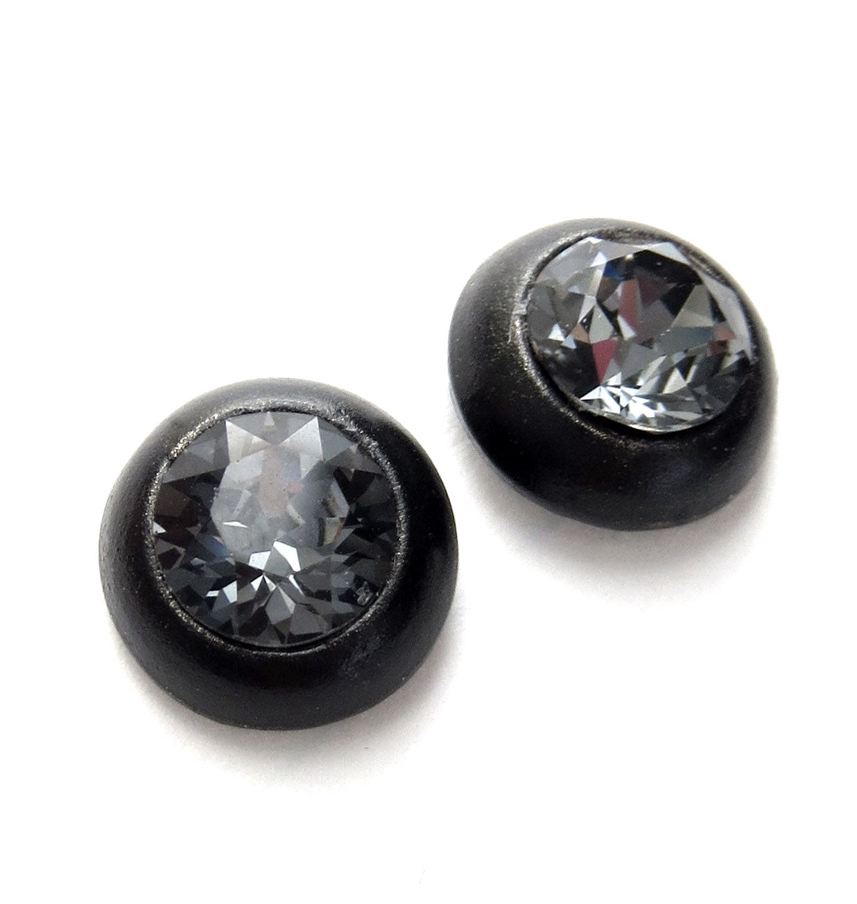 Ultra Modern Black Night Crystal Stud Earrings
