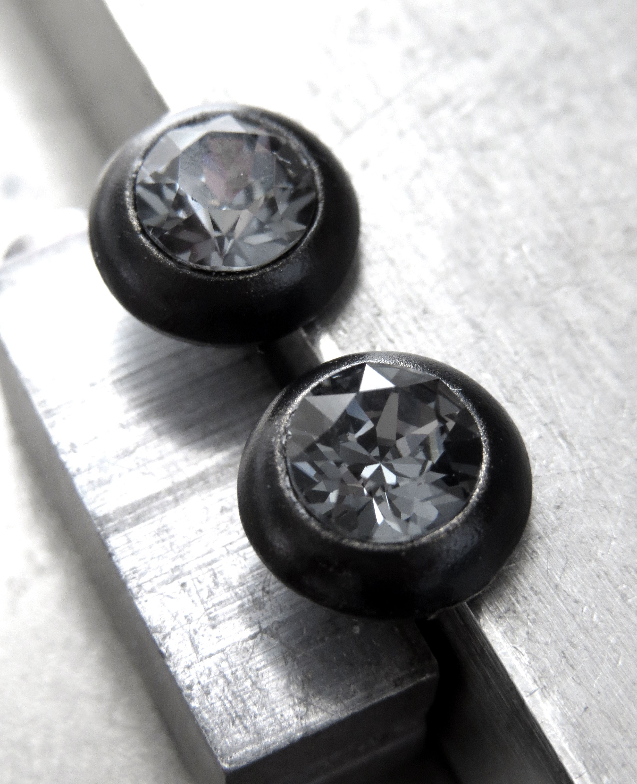 Ultra Modern Black Night Crystal Stud Earrings