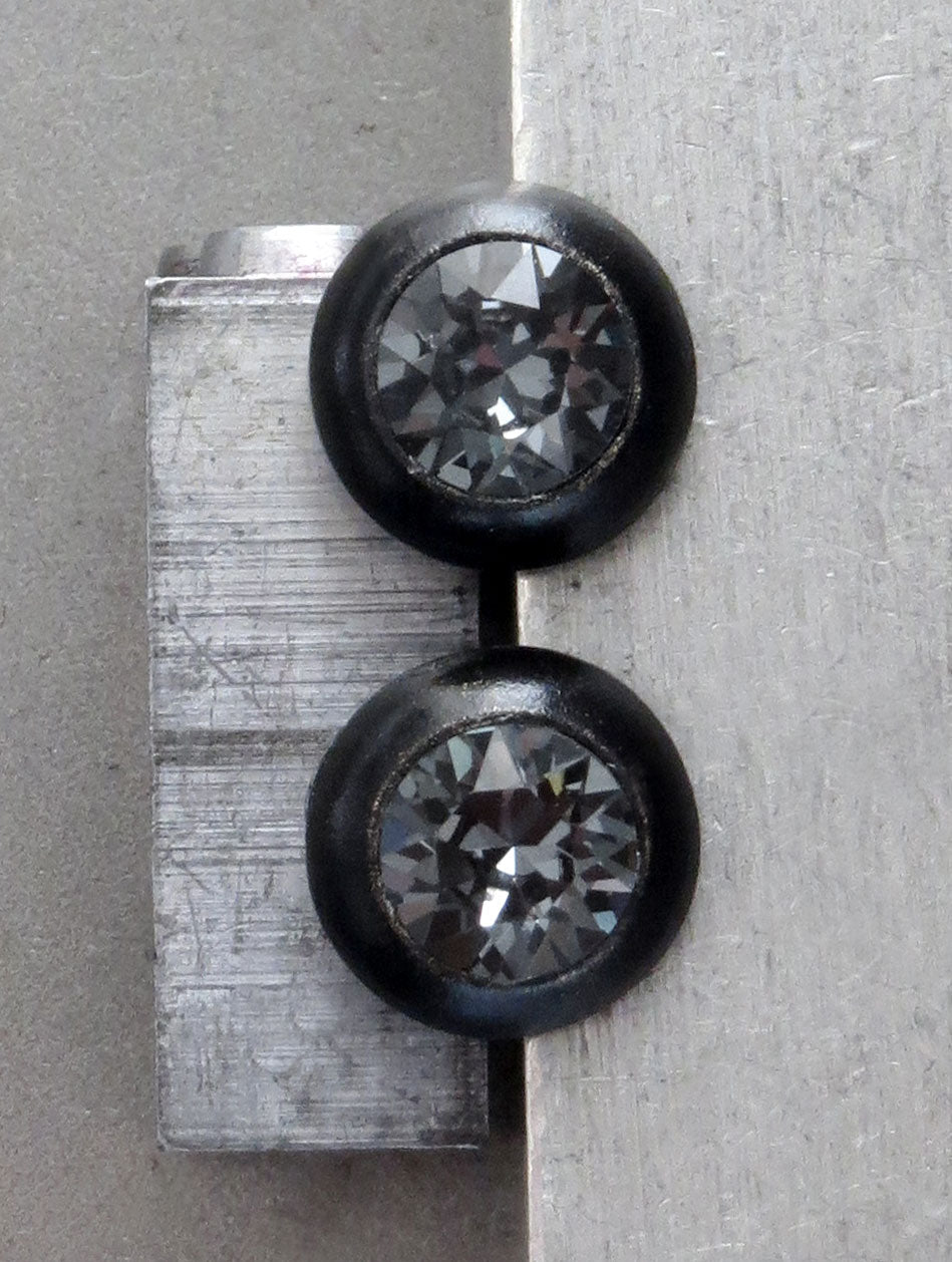 Ultra Modern Black Night Crystal Stud Earrings